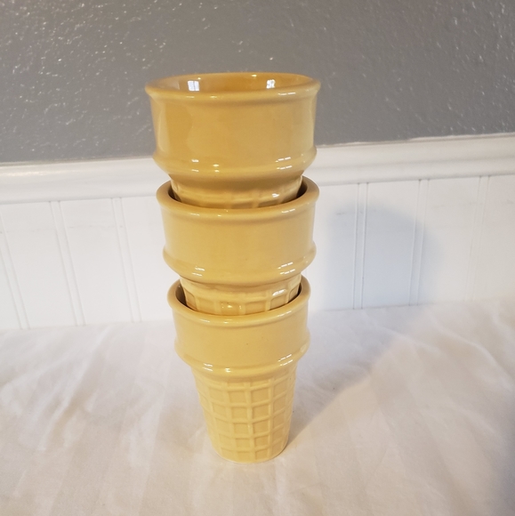 Ceramic Ice Cream Cones - Set of Three - Picture 2 of 3